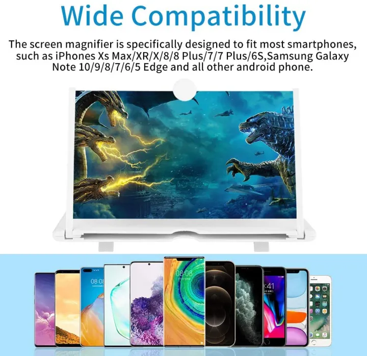 F3 Mobile Screen Magnifier | Enlarged Mobile Screen Amplifier Large Screen Eyes Protection (Random Color) thumbnail 4
