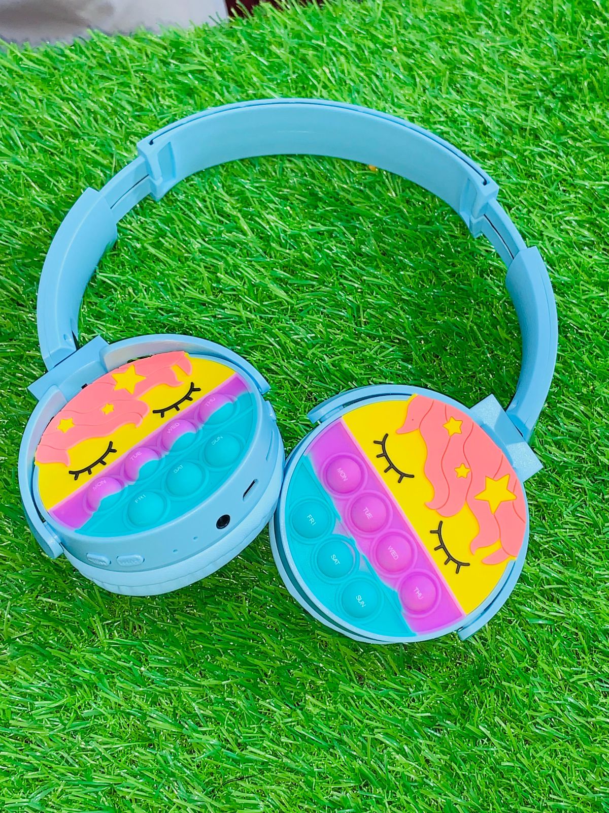 Cute Pop It Wireless Bluetooth Headphones Foldable Headset With Memory Card Support Wired And Wireless Modes Durable Quality Comfortable Use - Without Box(Random Color) buy online in Pakistan