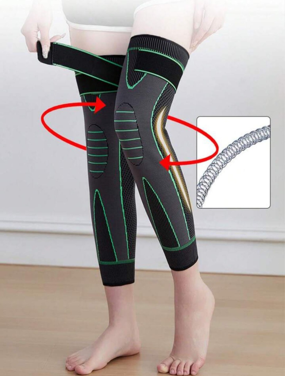 1 Piece Adjustable Compression Knee Support Brace | Breathable Elastic Knee Pad With Strap For Pain Relief, Sports Prote...
