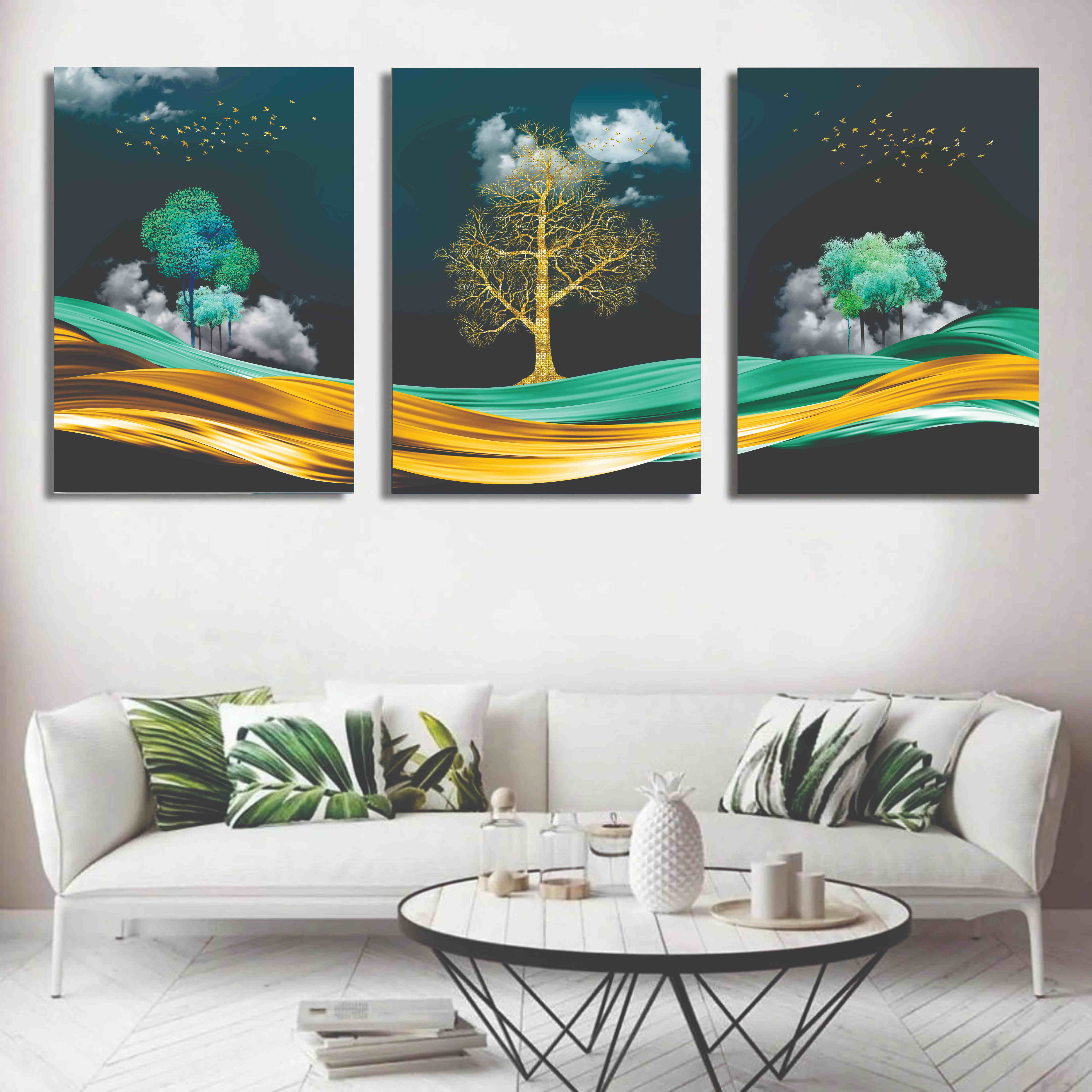 Set of 3 Wall Art Wooden Phototile Frames for Wall Decor buy online in Pakistan