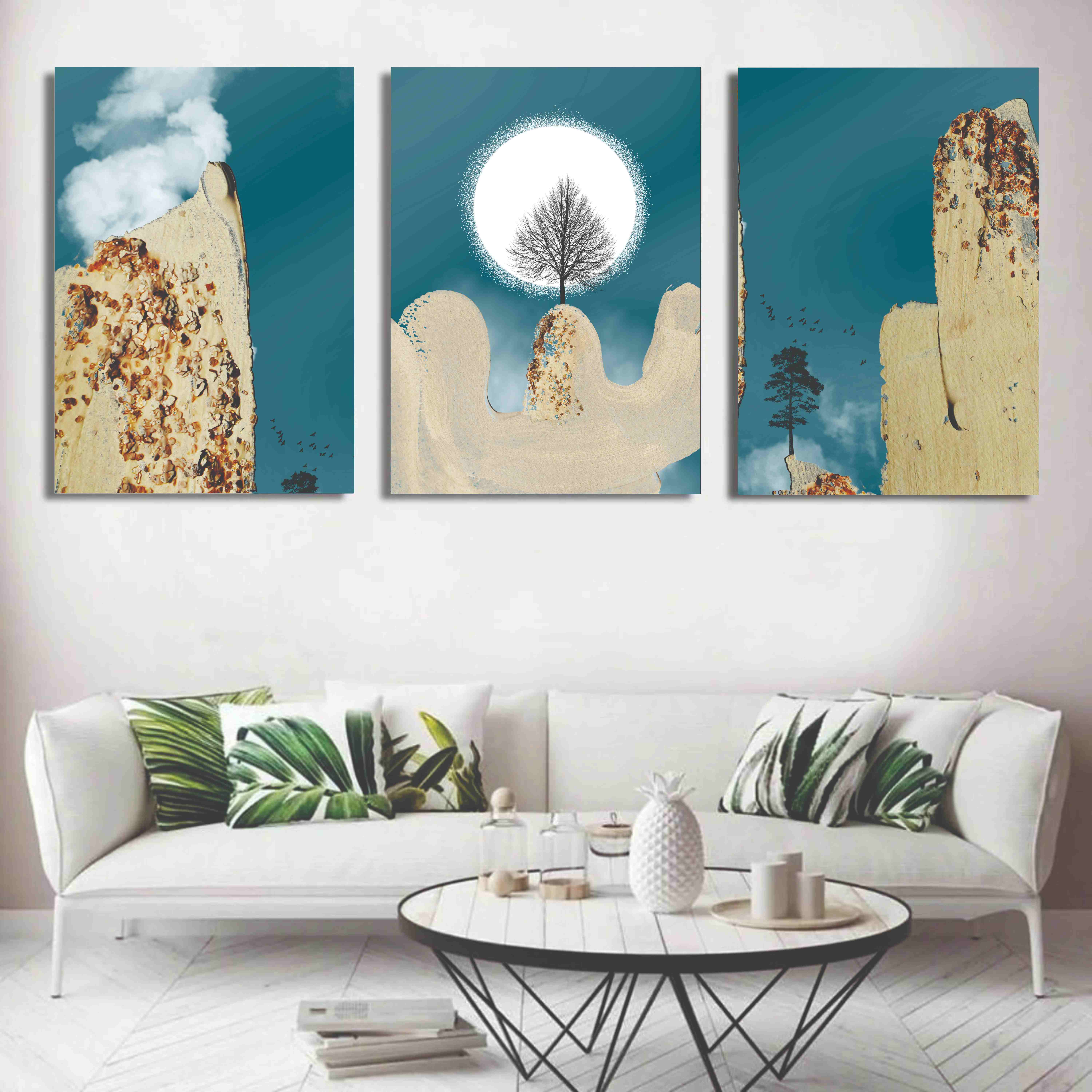 Set of 3 Wall Art Wooden Phototile Frames for Wall Decor buy online in Pakistan