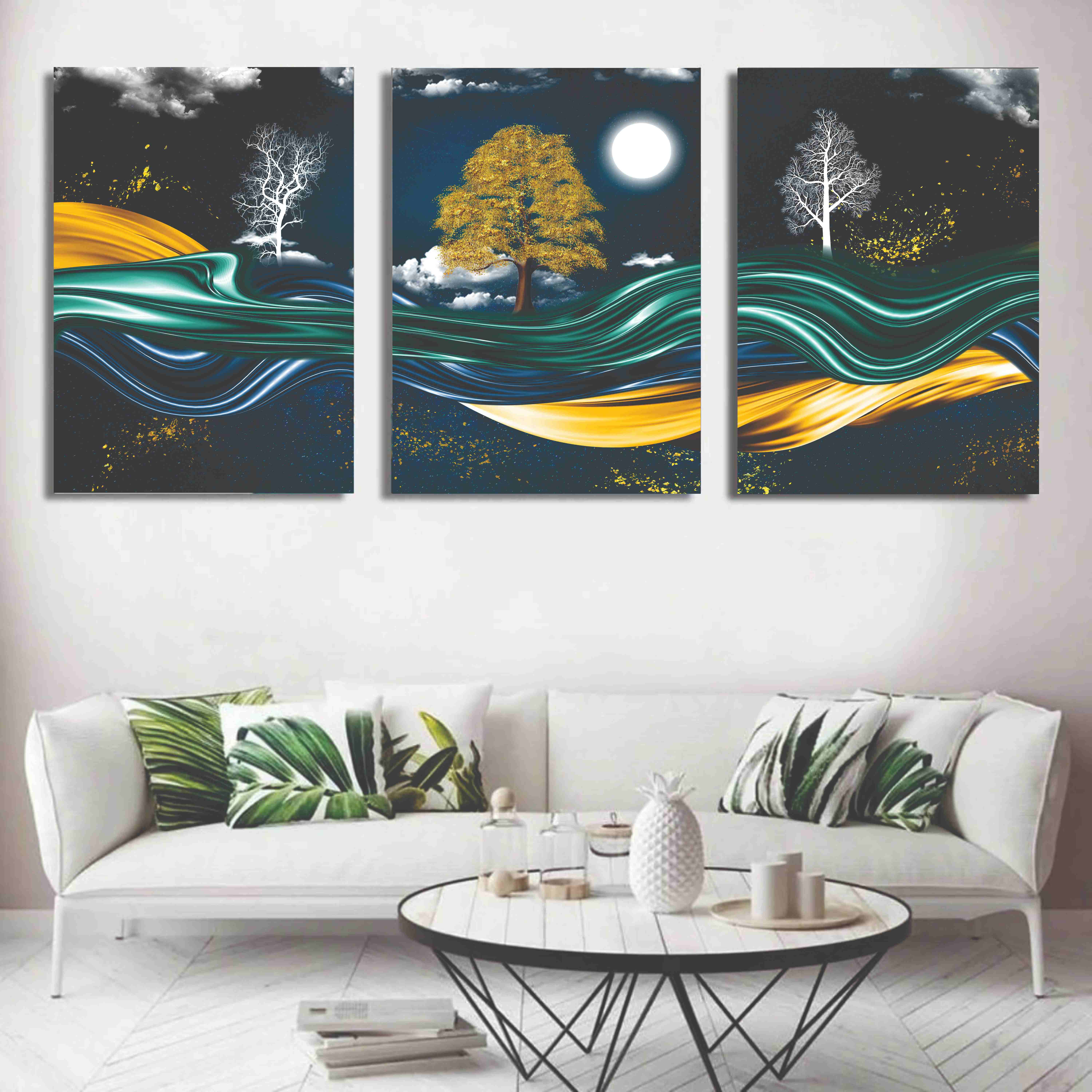Set of 3 Wall Art Wooden Phototile Frames for Wall Decor buy online in Pakistan