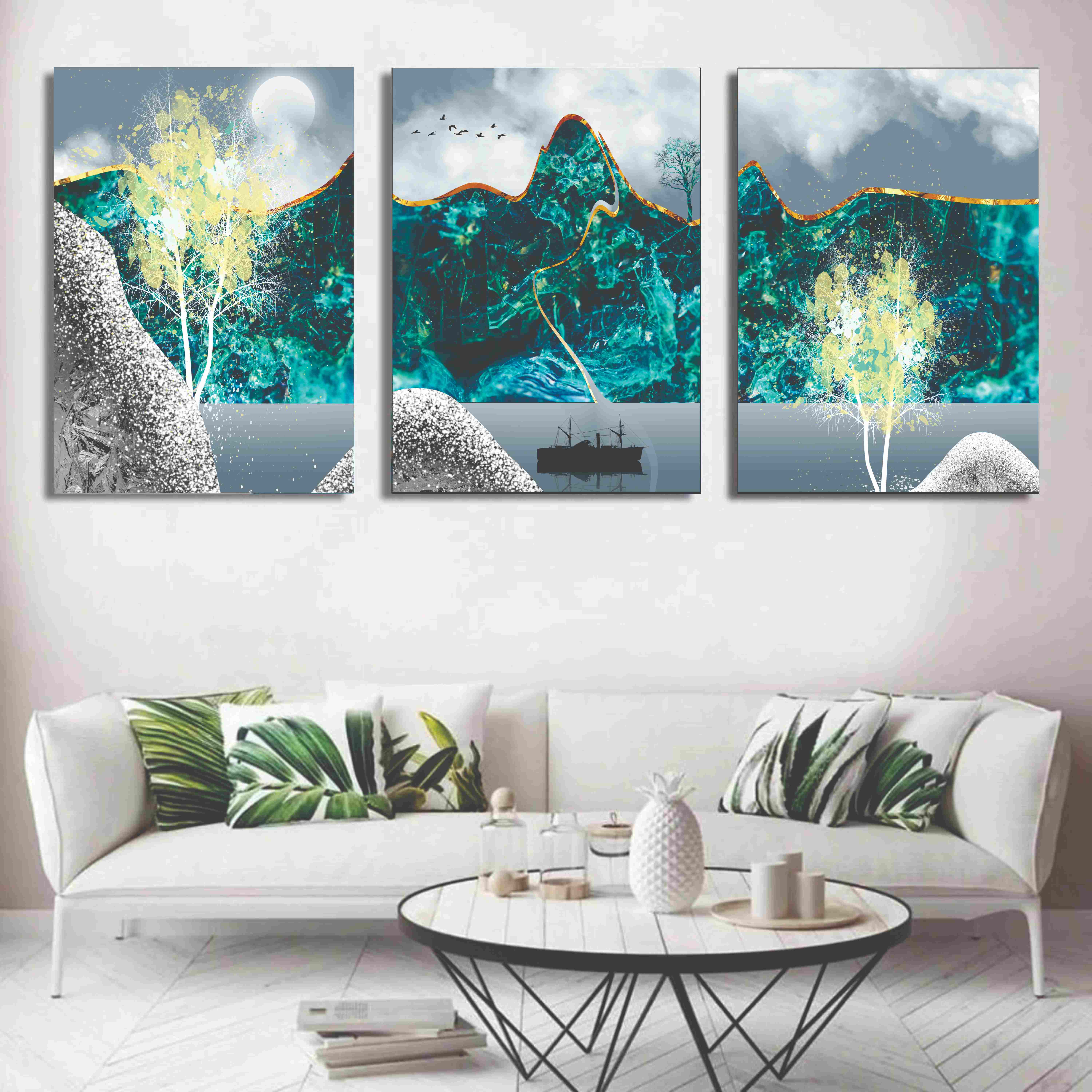 Set of 3 Wall Art Wooden Phototile Frames for Wall Decor buy online in Pakistan