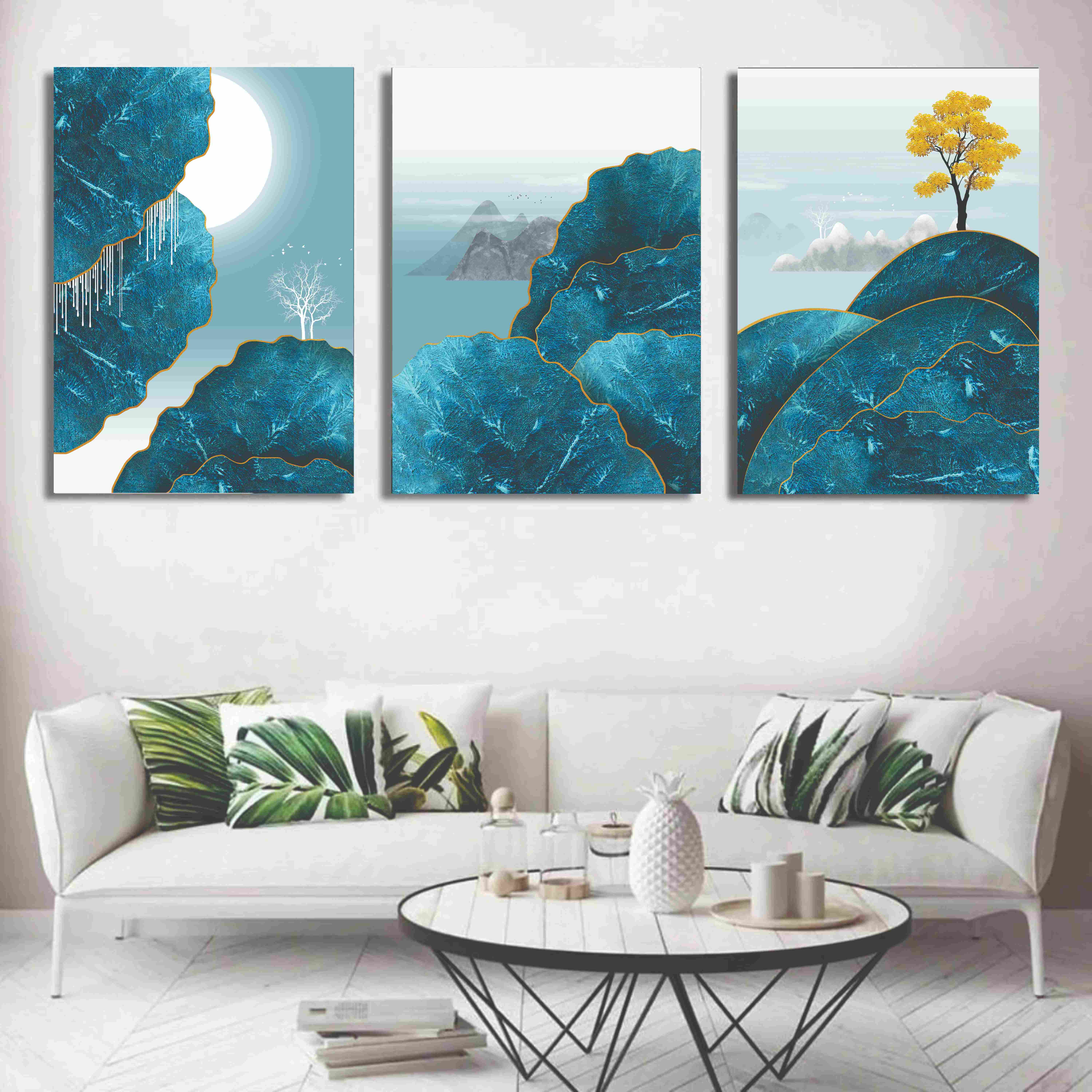 Set of 3 Wall Art Wooden Phototile Frames for Wall Decor buy online in Pakistan