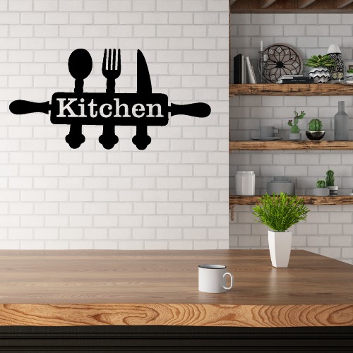 Stylish Kitchen Wall Decor Sign – Modern Utensil Design Wall Art for Dining & Cooking Space (5x12 inches) buy online in Pakistan