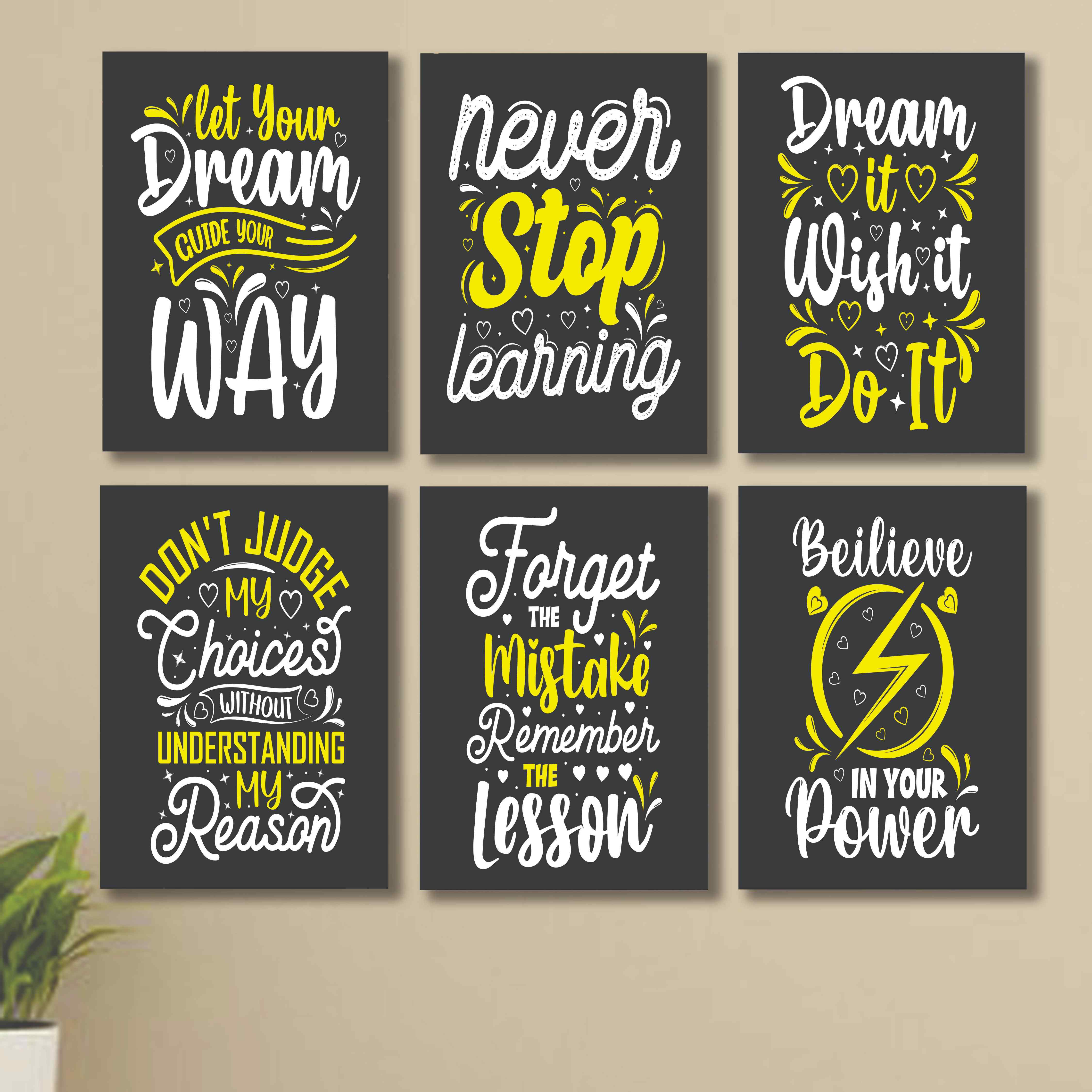 Set of 6 Wall Art Wooden Phototile Frames for Wall Decor buy online in Pakistan
