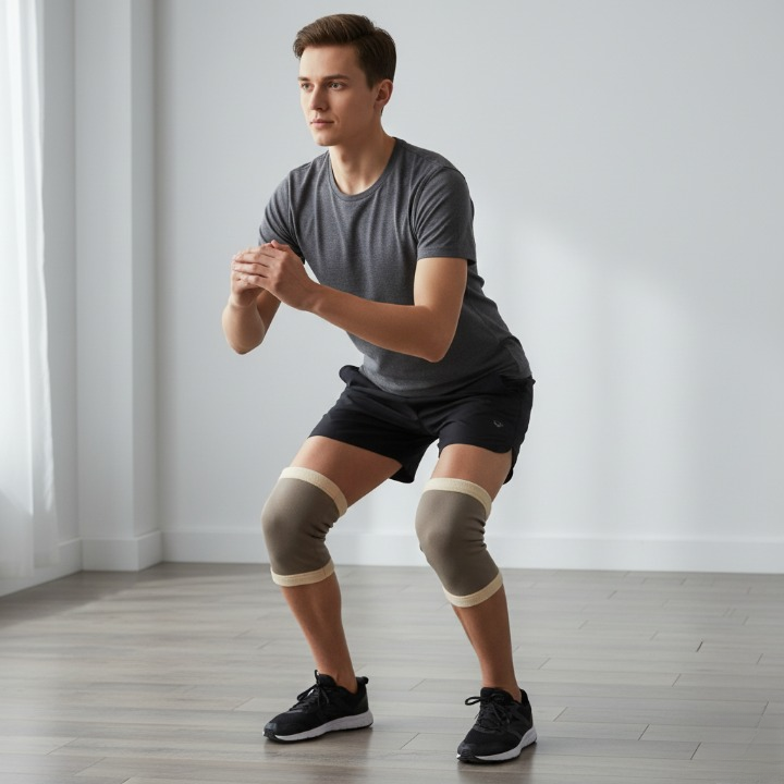 1 Pair Elastic Knee Support Sleeve – Compression Knee Cover For Pain Relief, Joint Protection, And Sports Injury Recovery For Men And Women thumbnail 2