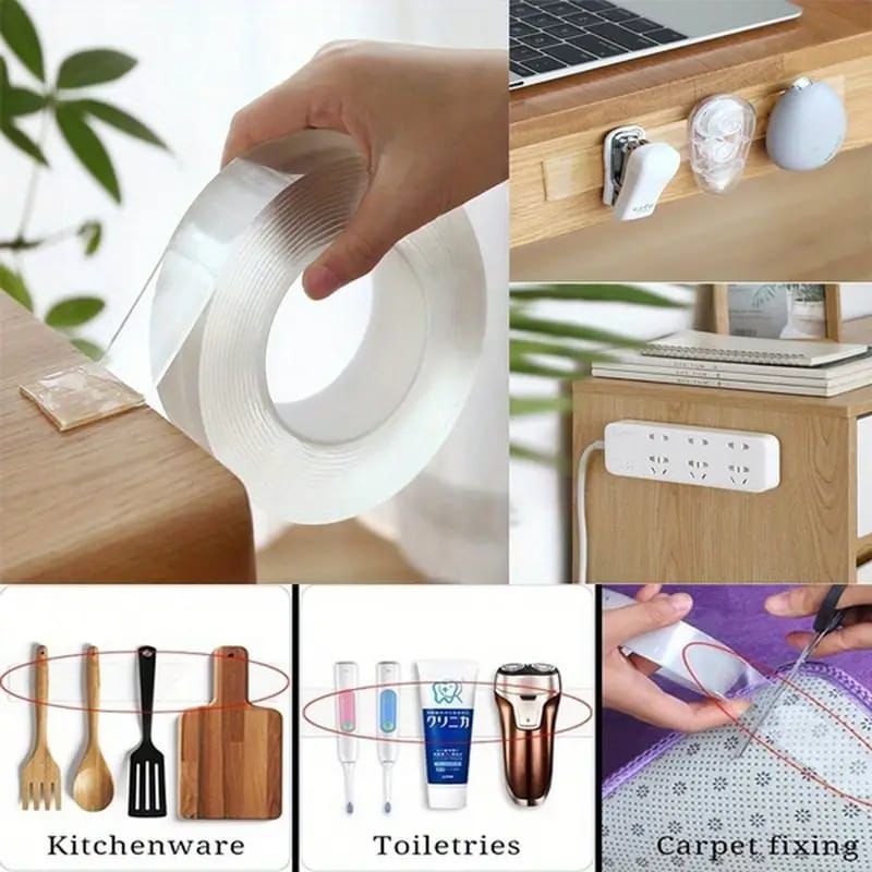 Nano Tape Double Side Tape 4 Meter  | Washable Reusable Tape (3 Meter) thumbnail 2