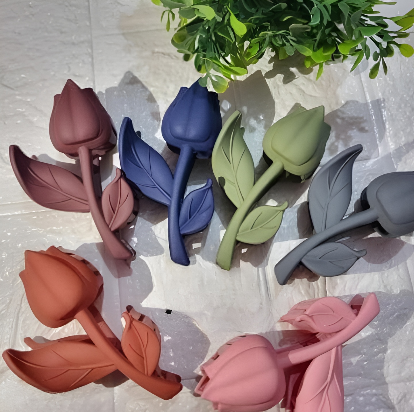 3 Pcs Hair Claw Perfect For All Hair Types Durable Abs Plastic Hair Catcher Set For Women And Girls (Random Color) view 4