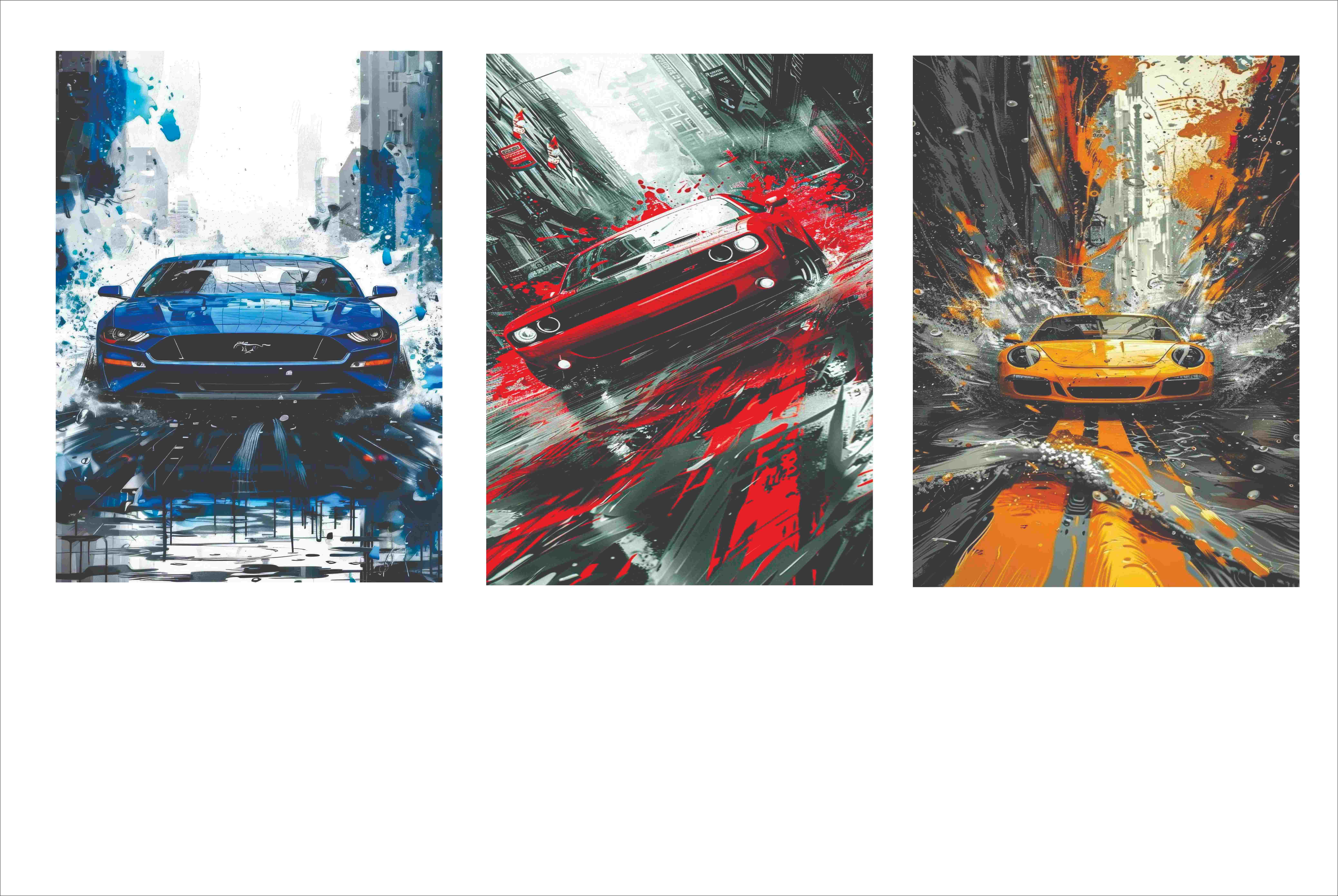 SET OF 3 CAR WALL PHOTOTYPE FRAME buy online in Pakistan