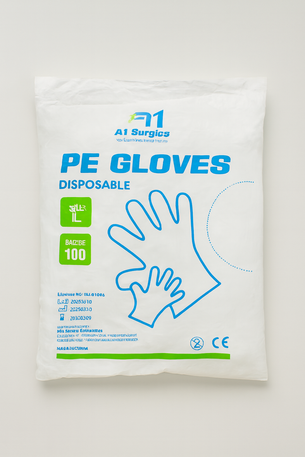 A1 Plastic Disposable Gloves Size Standard Large 100 PCs Box buy online in Pakistan