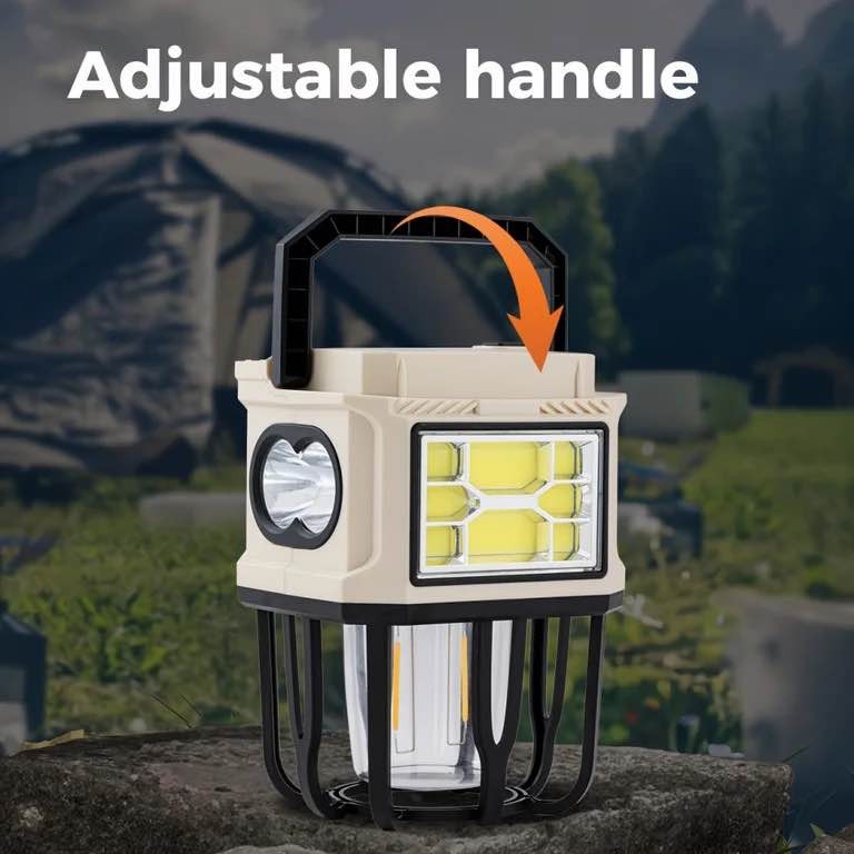 Solar Powered Hanging Camping Light – Dual Charging LED Lantern with USB Port & Hook Design view 4