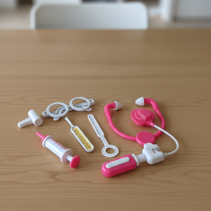 Cute Girl’s Doctor Set For Kids – Educational Medical Role Play Toy Kit With Stethoscope, Syringe, And Glasses For Fun Learning view 3