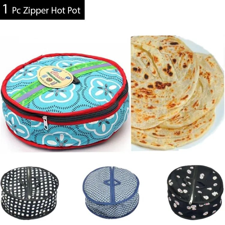 Roti Zipper Bag – Reusable, Airtight And Insulated Storage Bag For Keeping Chapati Fresh And Warm (Random Design) buy online in Pakistan