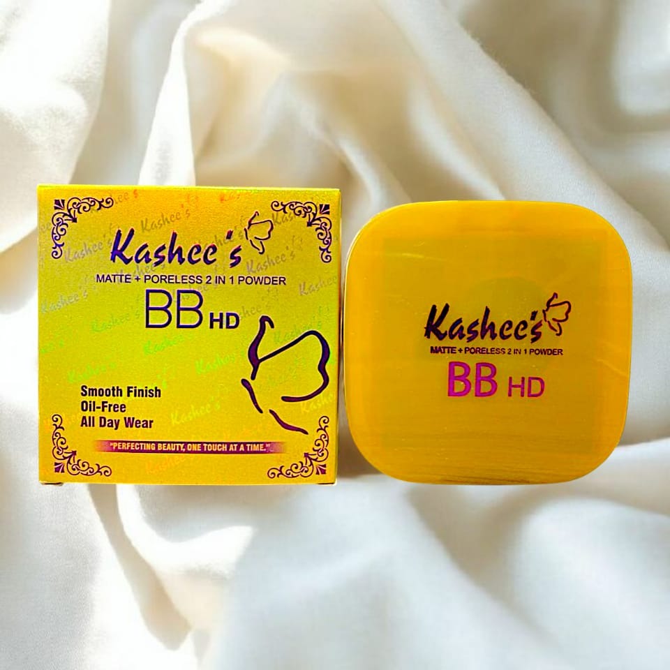 Kashees BB HD Matte And Poreless 2 In 1 Face Powder – Smooth Finish, Oil Free, Long Lasting All Day Wear Compact Powder For Flawless Skin