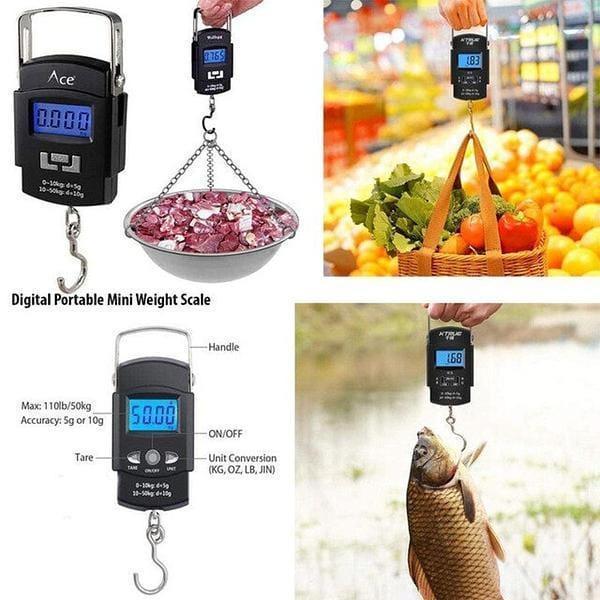 50kg Portable Digital Hanging Scale with Hook – Electronic Luggage, Fishing, Kitchen & Travel Weight Machine view 3