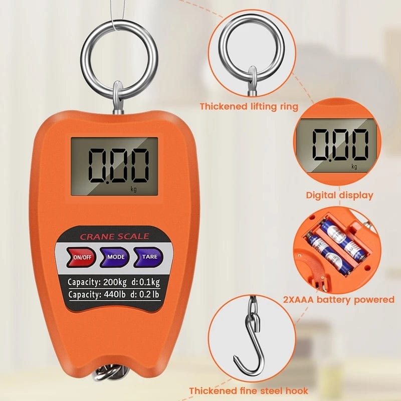 Heavy-Duty Mini Crane Scale with LCD Display – Portable Digital Hanging Weight Scale for Industrial Lifting ( random colour ) view 3