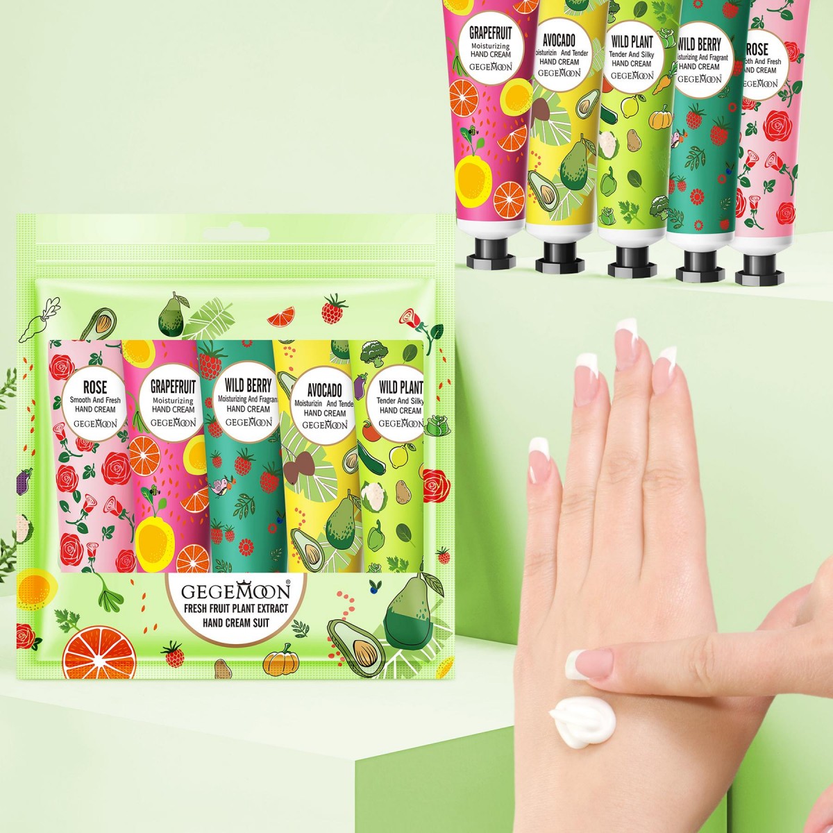 5pcs Plant & Fruit Fragrance Hand Cream Set – Moisturizing, Nourishing & Anti-Chap Hand Care for Soft, Smooth Skin view 2