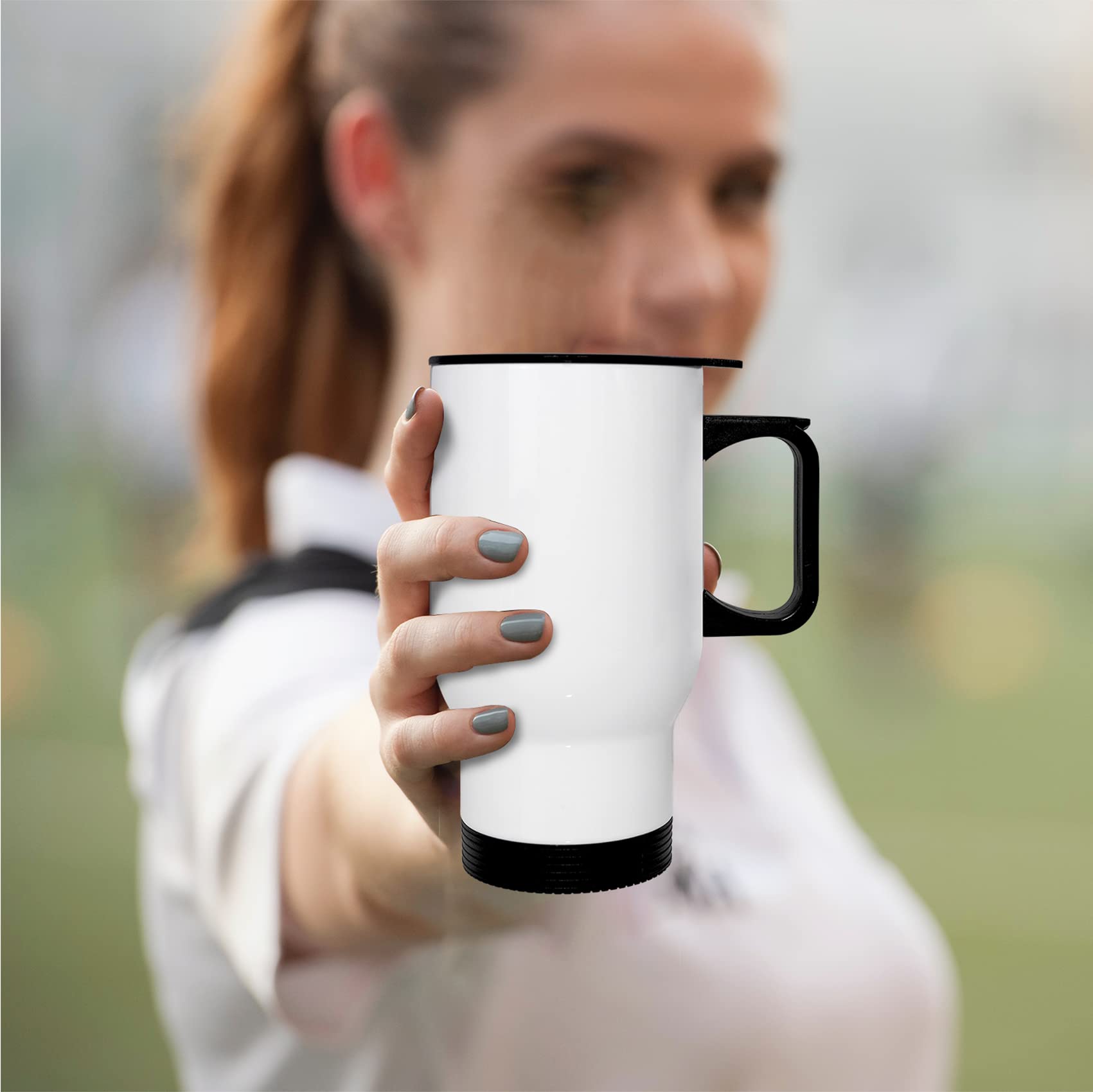 White Glossy Steel Coffee Mug 500ml – Durable Stainless Steel Cup for Hot & Cold Drinks | Office, Travel & Home Use buy online in Pakistan