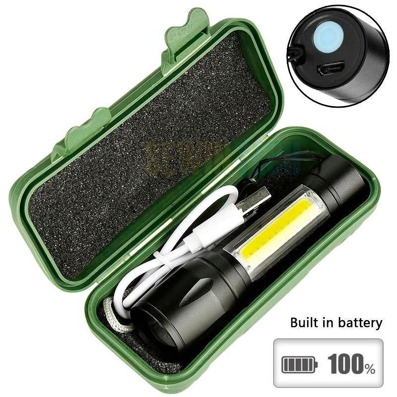 Portable LED Flashlight – Mini Rechargeable Torch with Side Light & Waterproof Body view 4