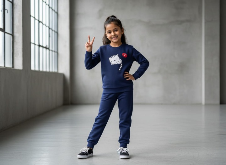 Sweatshirt & Pajama Trouser Tracksuit for Kids | Winter Warm Fleece Clothing Set Outfit for Boys & Girls - Buy Online in Pakistan at Zenbu Store