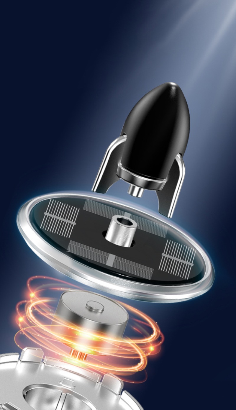 Solar Powered Speech Rocket Car Air Freshener – Rotating Solar Fragrance Diffuser | Long-Lasting Aroma & Stylish Dashboard Decor (Speech Rocket) buy online in Pakistan