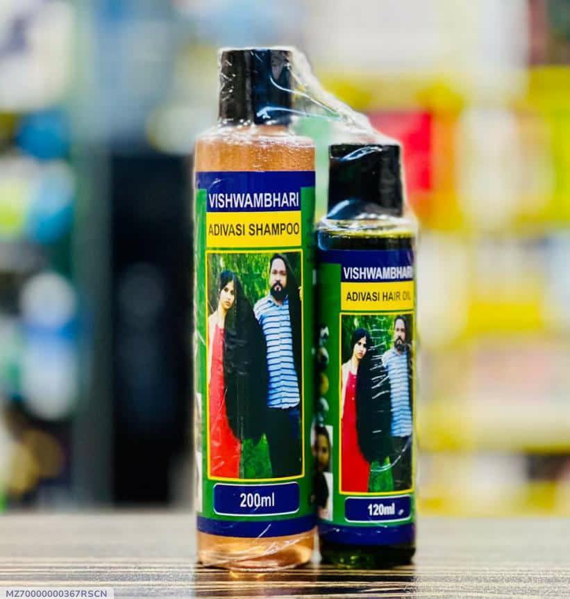 Adivasi Herbal Hair Oil And Shampoo Deal Pack Of 2 – Natural Hair Care Combo For Strong, Shiny, And Healthy Hair (Oil 10...