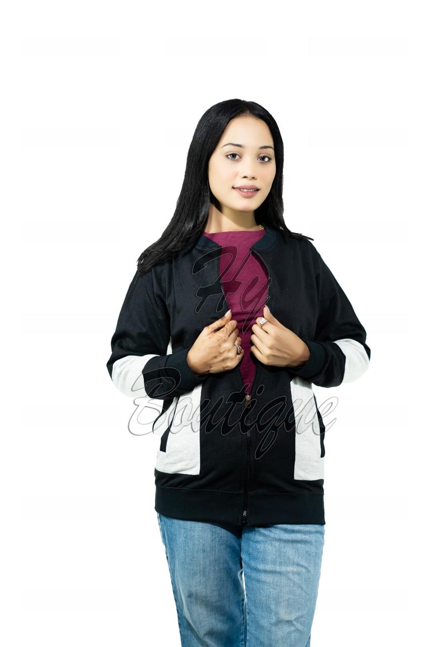 Winter Collection Women’s Black & White Printed Jacket | Stylish & Warm Outerwear | Trendy Winter Fashion for Ladies