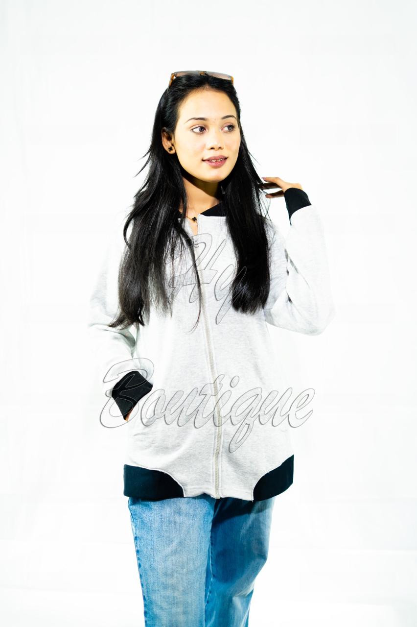 Winter Collection Women’s Plain Grey Jacket | Stylish & Warm Outerwear | Elegant Winter Fashion for Ladies buy online in Pakistan