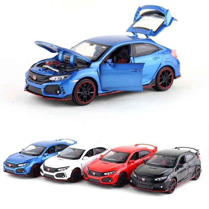 Honda Civic Type-R Racer Die-Cast Model Car | 6-Inch Alloy Toy Car with Sensor Touch (Random Color) view 2