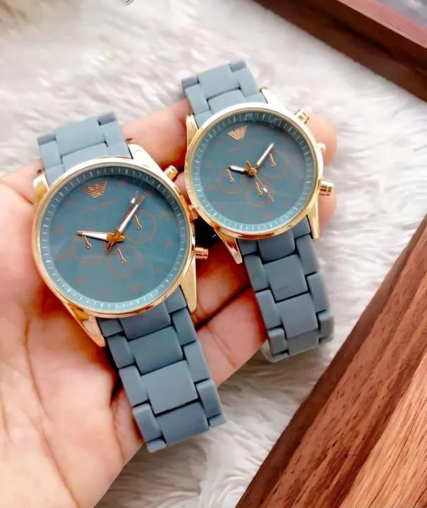 Elegant Couple Watch Set | Matching Men’s & Women’s Wristwatches | Stylish Analog Timepieces for Couples – 2 Pc Gift Set view 2