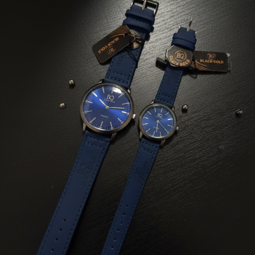 Pack of 2 BG Couple Watches | Matching Men’s & Women’s Stylish Wristwatches | Elegant Analog Timepiece Set for Couples & Gifting view 3