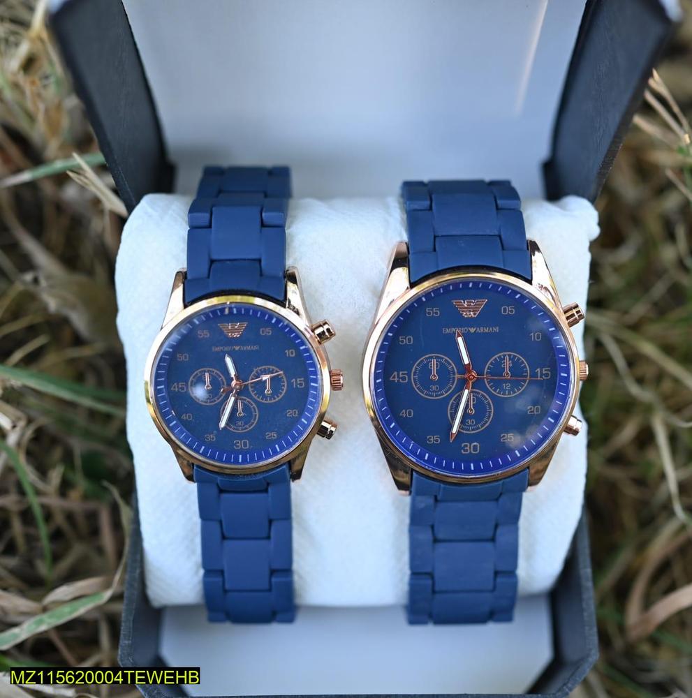 Elegant Couple Watch Set | Matching Men’s & Women’s Wristwatches | Stylish Analog Timepieces for Couples – 2 Pc Gift Set view 4