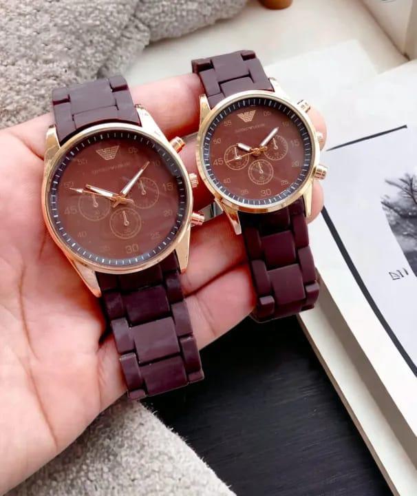 Elegant Couple Watch Set | Matching Men’s & Women’s Wristwatches | Stylish Analog Timepieces for Couples – 2 Pc Gift Set
