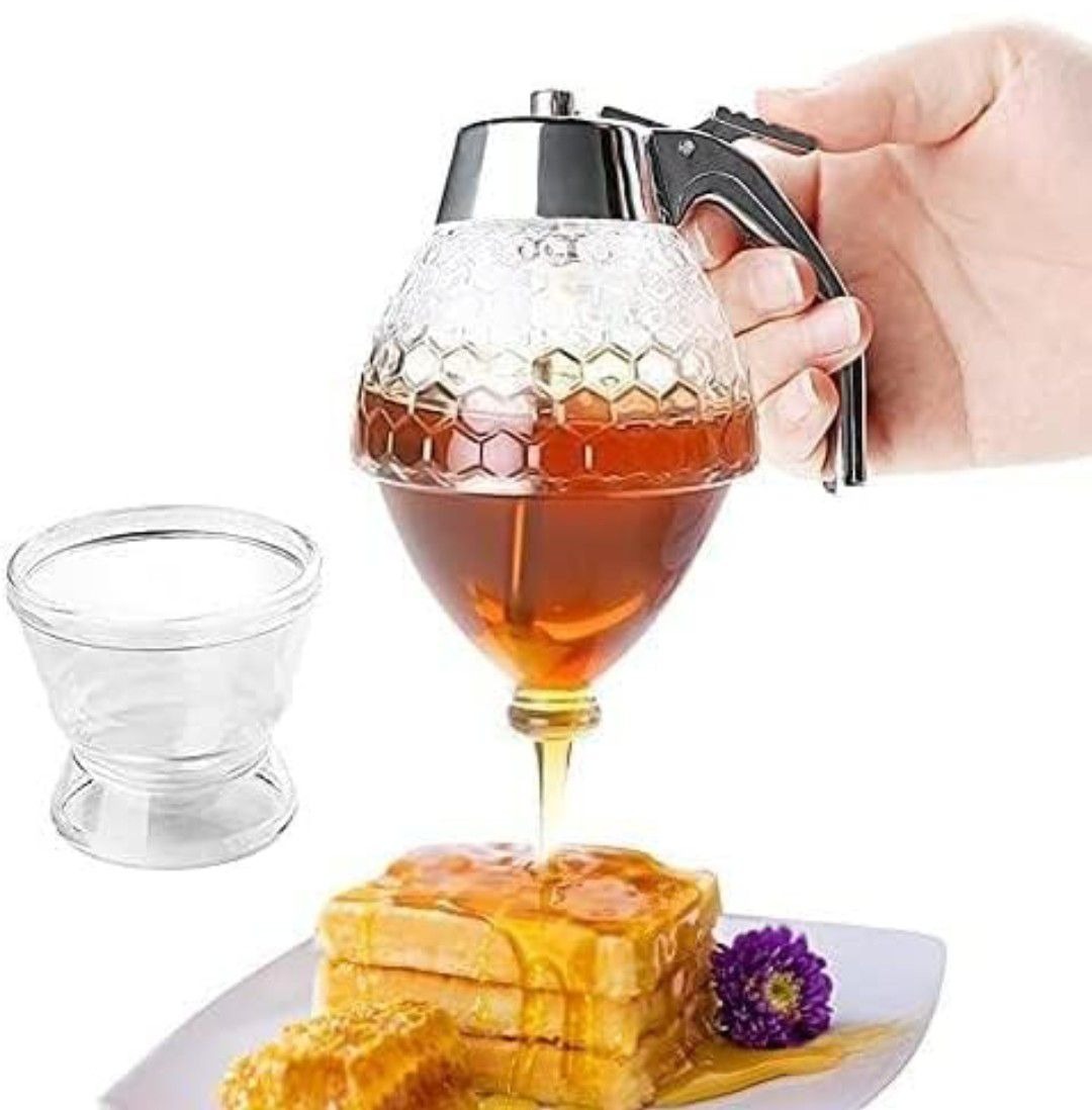 Honey Dispenser 200ML | No-Drip Syrup Pot & Juice Storage Jar | Easy-Pour Bee Design Container for Honey, Maple Syrup, Sauces & Kitchen Use view 2