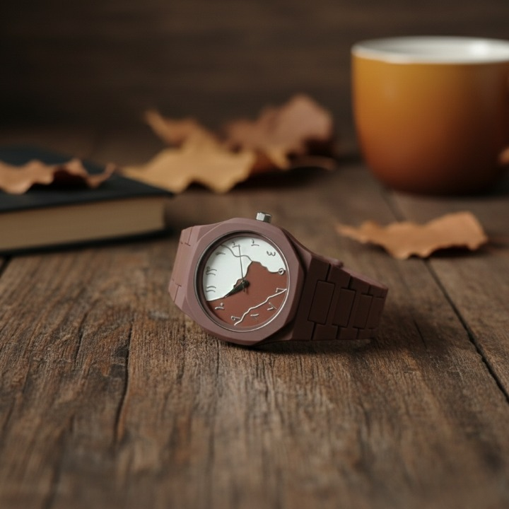 Brown And White Aura Watch Elegant Stylish Design Durable Build Comfortable Strap Clear Display Perfect For Daily Wear And Special Occasions buy online in Pakistan