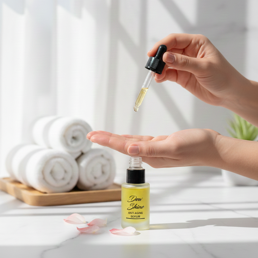 Dew Shine Anti Aging Serum Gentle Formula Reduces Fine Lines Improves Skin Elasticity Provides Radiant Glow And Smooth Texture For Daily Use - 30ml buy online in Pakistan