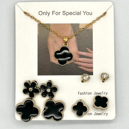 Beautiful 4 Pairs Of Earrings & Necklace Elegant Design Stylish Look Comfortable Wear Durable Quality view 4
