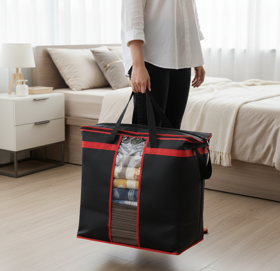 Large Storage Bag Organizers – Heavy-Duty Clothes & Blanket Storage Solution | Foldable, Spacious, Durable buy online in Pakistan