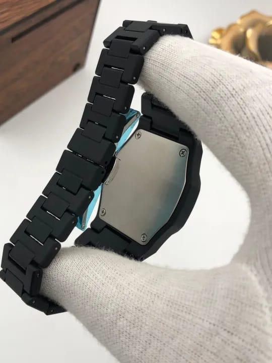 Black Aura Watch Elegant Stylish Design Strong Durable Build Comfortable Strap Clear Display (Without Box) view 5