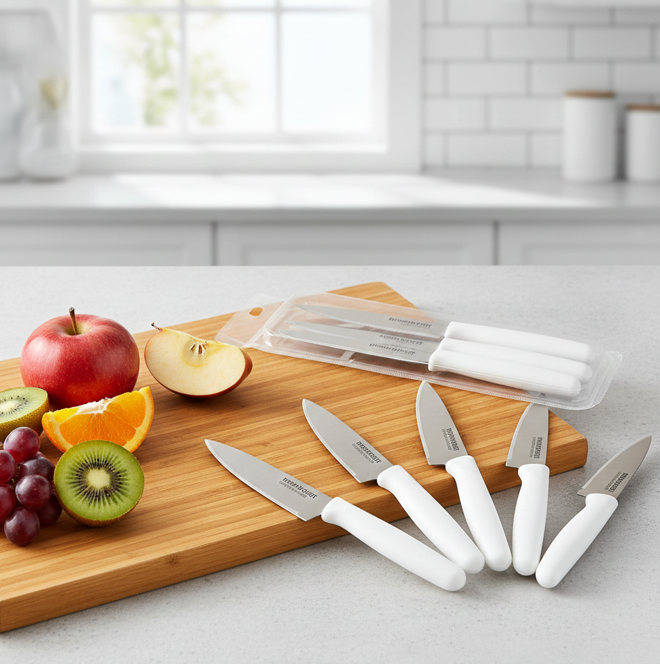 6 Piece Knife Set | Professional Stainless Steel Kitchen Knives | Sharp Durable Blades for Meat, Vegetables, Fruits & Da...
