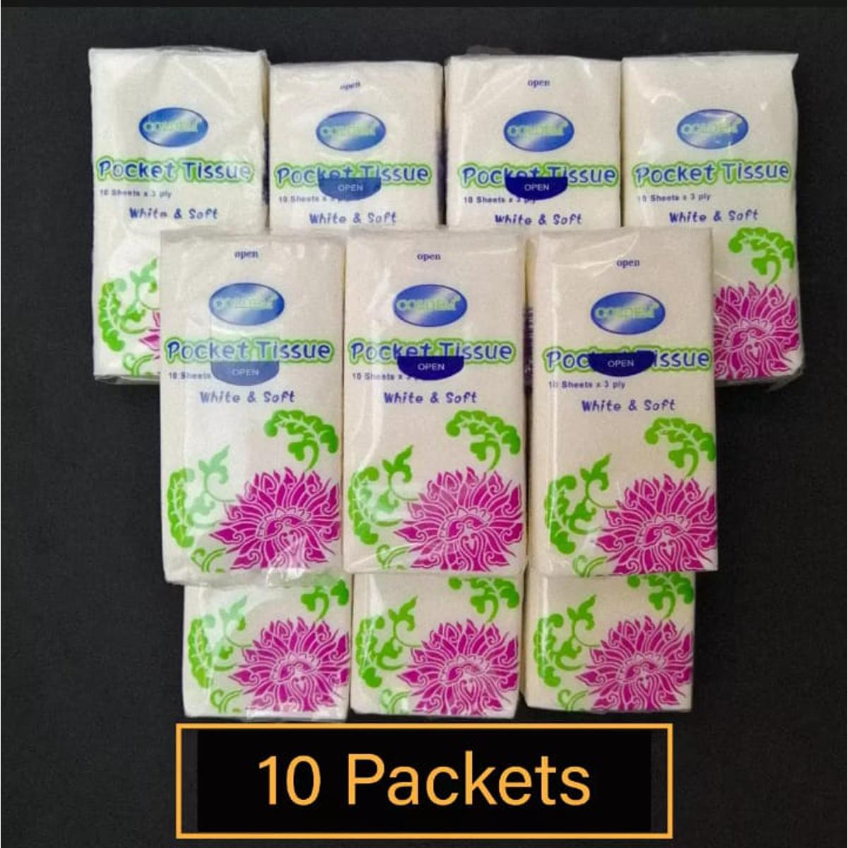 10 Packs Portable Pocket Travel Tissues – Soft & Skin-Friendly for Daily Use buy online in Pakistan