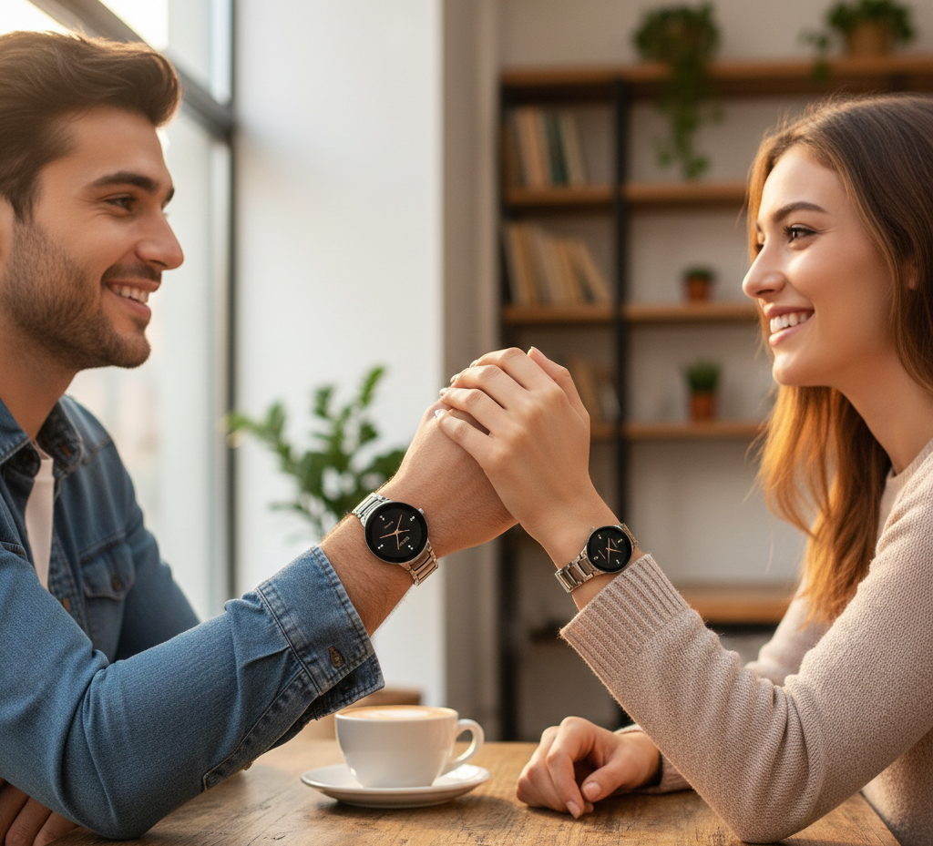 POSITIF Couple Watch – Elegant Matching His & Her Timepieces | Stylish Pair Gift For Lovers, Anniversary & Special Occasions (Without Box random colour) buy online in Pakistan