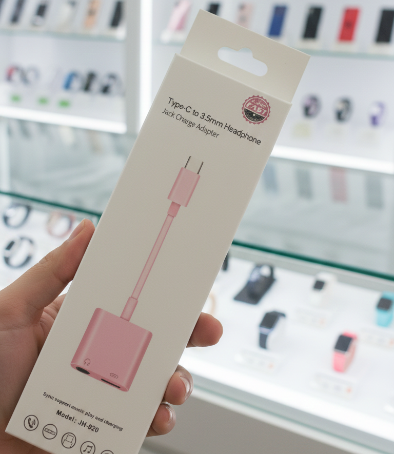 SUPEN FAST Type C To 3.5mm Headphone Jack Charge Adapter Durable Quality Easy Connectivity (Random Color) view 3