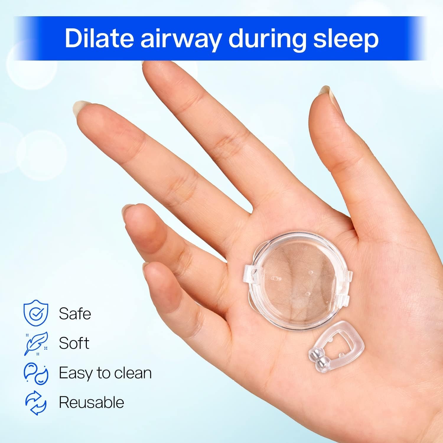 Silicone Magnet Nose Clip – Anti Snore Device for Sleeping, Best Quality, Pack of 4 thumbnail 2
