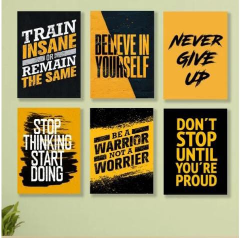 Set Of 6 Motivational Quotes Wooden Tiles For Wall Decoration Sticky Photo Tiles With Double Tape Premium Quality Elegant Look Reliable Utility Compact Build buy online in Pakistan