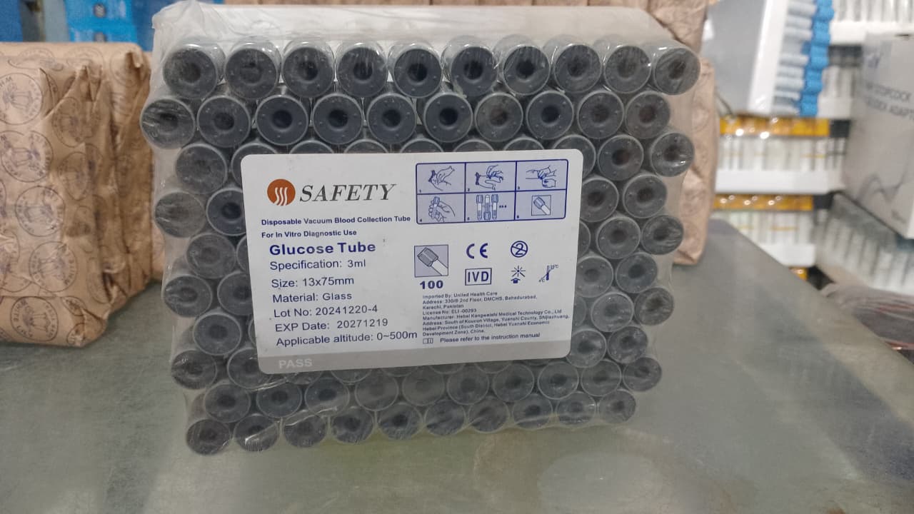Safety Grey Blood Collection Tube – Glucose Test Tube 3ML, Secure Sample Collection for Laboratory Use buy online in Pakistan