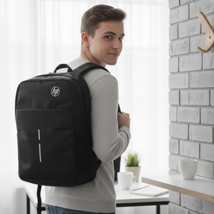 HP Lightweight Water Resistant Laptop Backpack Black Durable Quality Reliable Utility Comfortable Carry Stylish Design buy online in Pakistan