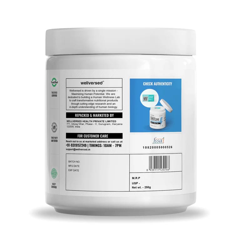 Wellcore Micronised Creatine Monohydrate 83 Servings Perfect Choice For Daily Fitness Needs - 250g view 3