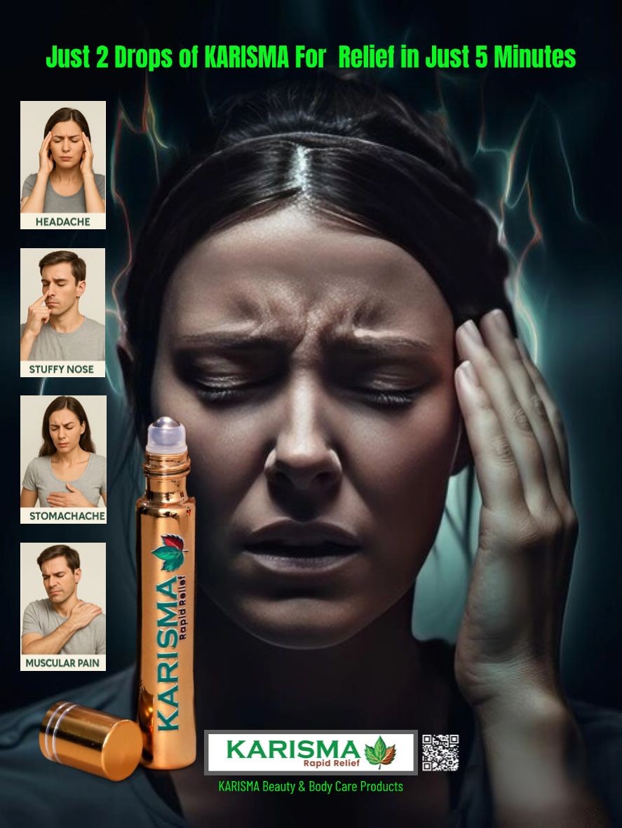 KARISMA Rapid Relief Pain Relief – Fast Acting Roll-On for Headache, Backache, Arthritis & Muscle Pain thumbnail 5